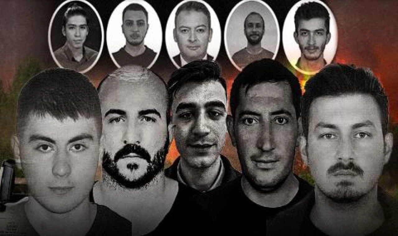 Yangında şehit olan ormancılara son görev
