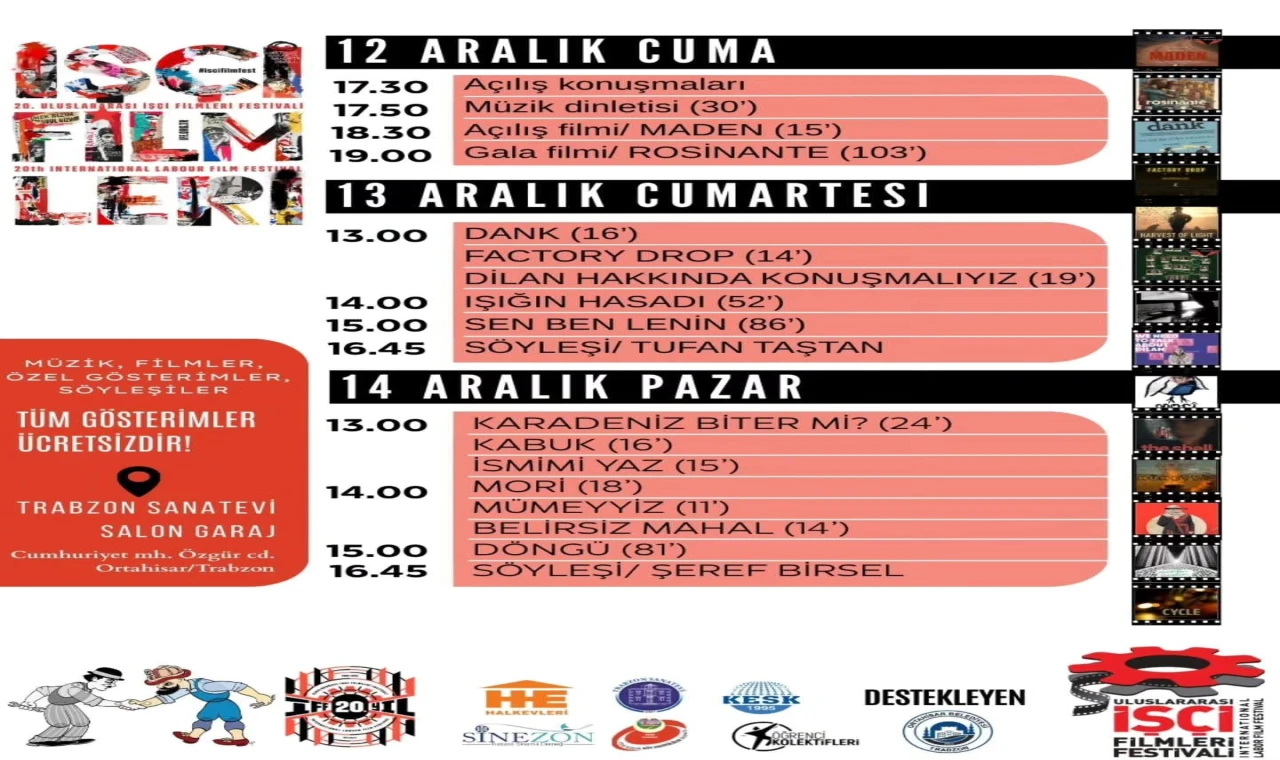 İŞÇİ FİLMLERİ Trabzon'da seyirciyle buluşacak