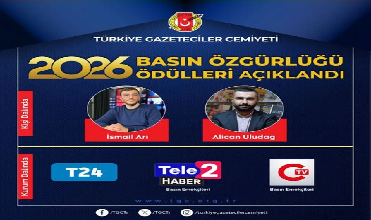 Türkiye Gazeteciler Cemiyeti 2026 Basın Özgürlüğü Ödülleri açıklandı