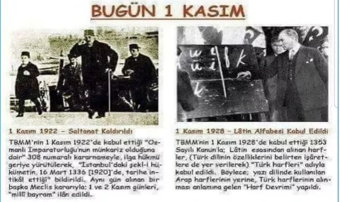 UNUTMA. BUGÜN 1 KASIM!