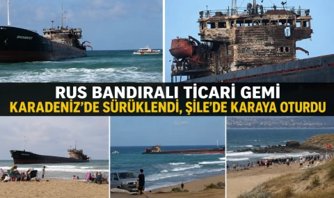 Rus bandıralı ticari gemi Şile'de karaya oturdu