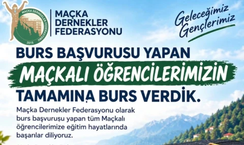 Maçka Dernekler Federasyonu'ndan öğrencilere burs